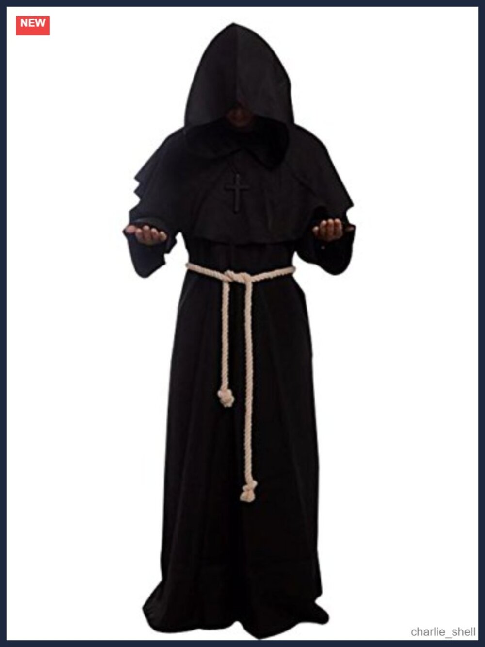 Medieval Hooded Monk Robe Costume Priest Cosplay Renaissance